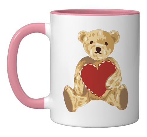 Vintage Teddy Bear Holding a Heart Romantic...