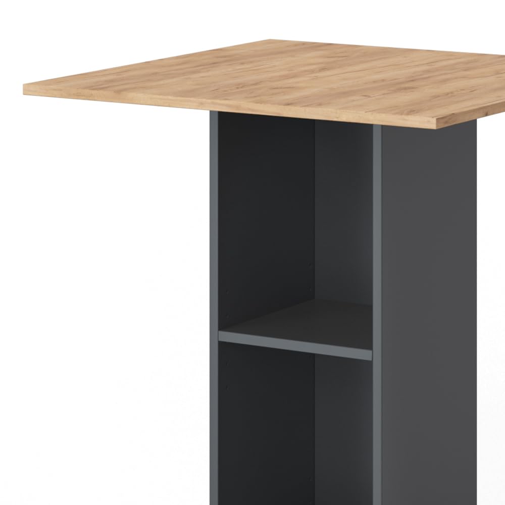 Vicco Bartisch Rodeo, Anthrazit, 70 x 70 cm, als Stehtisch nutzbar, platzsparend für kleine Bereiche