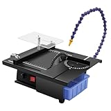 kitneed 110V Portable Table Saw Gem Jewelry Rock Polishing Grinding Tool Electric 1850W Infinitely Adjustable Speed 0-10000r/min Flexible Shaft Jade Cutting Carving Polisher 1.77in Max Cutting Depth