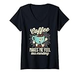 Photo Gallery donna il caffè mi fa sentire meno omicidio divertente caffeina tossicodipendente maglietta con collo a v