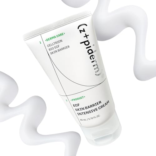 Zipiderm EGF Skin Barrier Intensive Cream – Korean Hydrating Moisturizer for Dry & Sensitive Skin | Ceramides & Panthenol | Lightweight Nourishing Face Cream | 2.70 fl oz