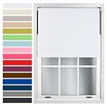 FURNISHED Custom-Made Premium Roller Blinds - Blackout Window Blinds with Metal Fittings - Thermal Insulated and Energy-Efficient - Made to Measure White, 90W x 210H cm