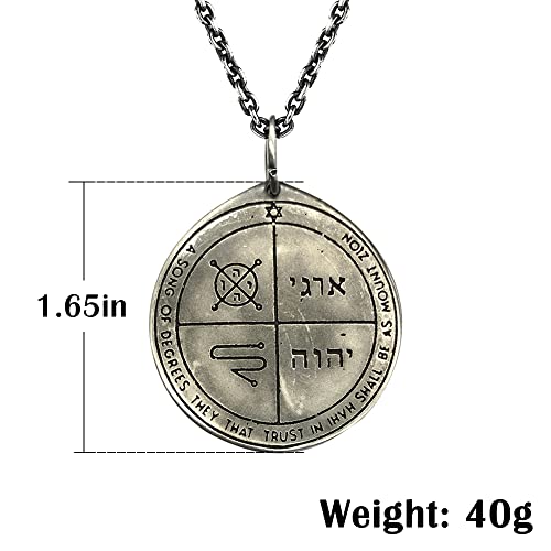 NIGHTCRUZ Key of Solomon Pendant Necklace, Third Pentacle of Jupiter Talisman, Evil Eye Protection Amulet2