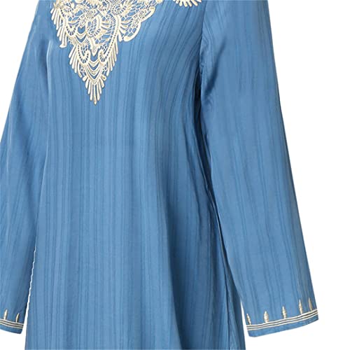 Robe musulmane ample opaque qui ne marque pas les formes bleu L
