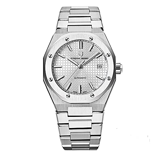 Pagani Design Men's Diving Watches Automatic Scratch Resistant Synthetic Sapphire Glass Date Display Waterproof Stainless Steel Bracelet