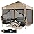 CROWN SHADES Gazebo 10x10 Pop Up Canopy with Mosquito Netting, Screen Tent with 4 Ropes, 8 Stakes, 4 Sandbags and Wheeled Storage Bag, Canopy for Patio & Backyard, Beige