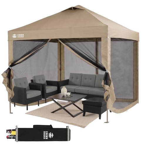 CROWN SHADES 10x10 Pop-Up Canopy with Mosquito Net