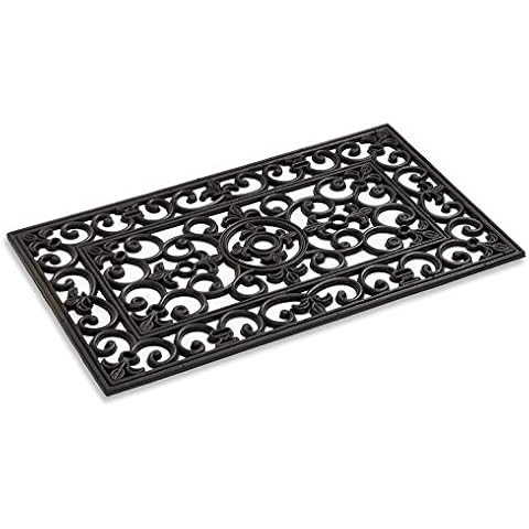 Kempf Rubber Scroll Doormat with Elegant Design Cover