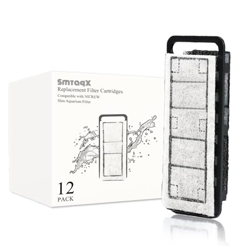 Image of 12 Pack Aquarium Filter Cartridges Compatible with NICREW Slim Filter, Fish Tank Filter Cartridges Replacement