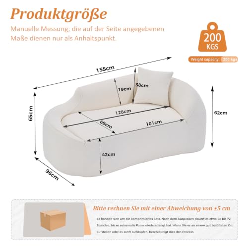 Sofá cama para salón y dormitorio de chenilla con dos plazas y diseño de compresión 3
