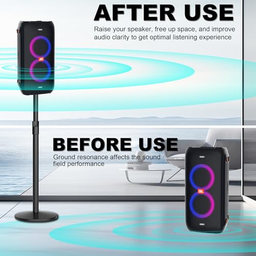 Neeotyy J02 All Metal Construction Speaker Stand For Jbl Partybox,Height Adjustable Speaker Stand For Jbl Partybox 100/110/120,Heavy Base Speaker Pole Stand thumb #2