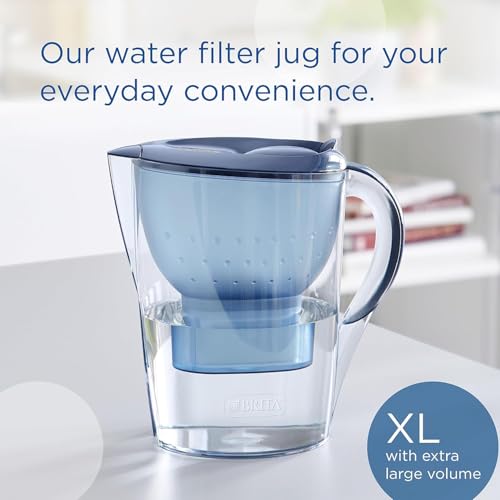 Image of BRITA Marella Water Filter Jug 3.5L Blue with MAXTRA PRO MicroFlow Technology with Advanced Filtration | Activated Micro Carbon Pearls for Fresh & Tasty Water (3, Blue)