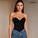 LEACOOLKEY Women Sexy Bustier Corset Vintage Floral Overbust Corset Fashion Strapless Party Crop Top