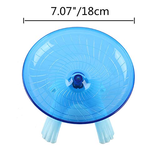 Wontee Hamster Flying Saucer Silent Running Exercise Wheel for Gerbil Rat Mouse Hedgehog Small Animals (Blue) - Image 3