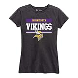 Minnesota Vikings Women's NFL Charcoal Tagless T-Shirt Cotton Blend