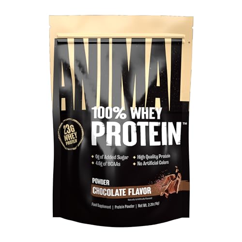 ANIMAL 100% Whey Protein Pulver (Schokolade) –Proteinpulver mit 23g Protein & 4,6g BCAAs für den Muskelaufbau – Protein Shake mit Glutamin & weiteren Aminosäuren - 1kg
