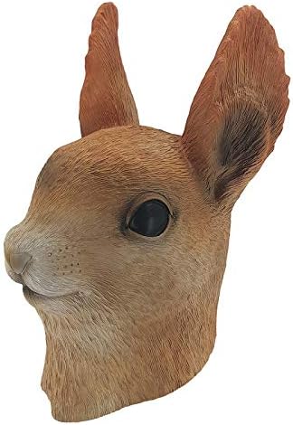 Miniatura 4 de Máscara de disfraz de conejo marrón de cabeza completa de látex para fiesta de disfraces