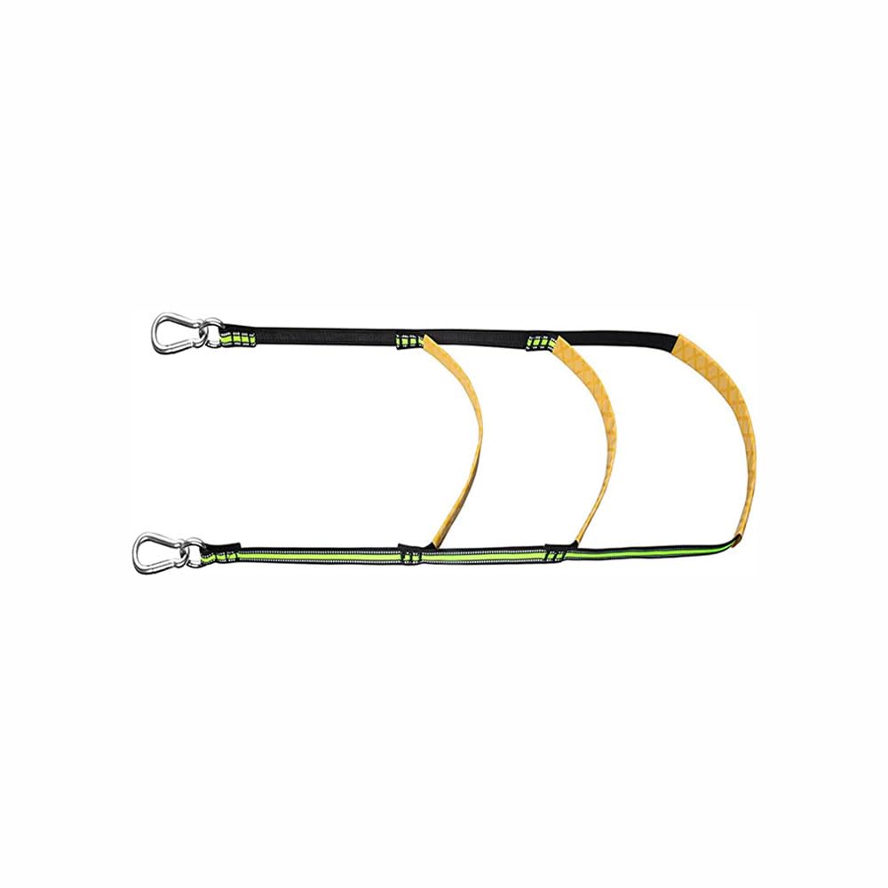 Scala portatile a tre gradini, in corda di nylon, per barca a motore, verde fluorescente, rimovibile, per caccia, gommone, kayak, motoscafo, canoa