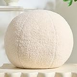 Gerlisay 11.8 inch Ball Pillow Round Decorative Pillow Beige Sphere Shaped Throw Pillows Soft Nordic Style Boucle Pillows Cushion for Bed Couch Living Sofa Room Decor