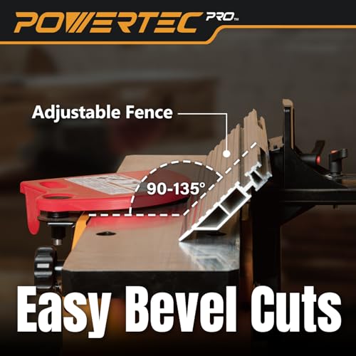 POWERTEC PRO 6-Inch Benchtop Jointer - 10-Amp, 2-Blade Wood Jointer for Woodworking with Adjustable Fence and Dust Port (BJ603) - Image 4