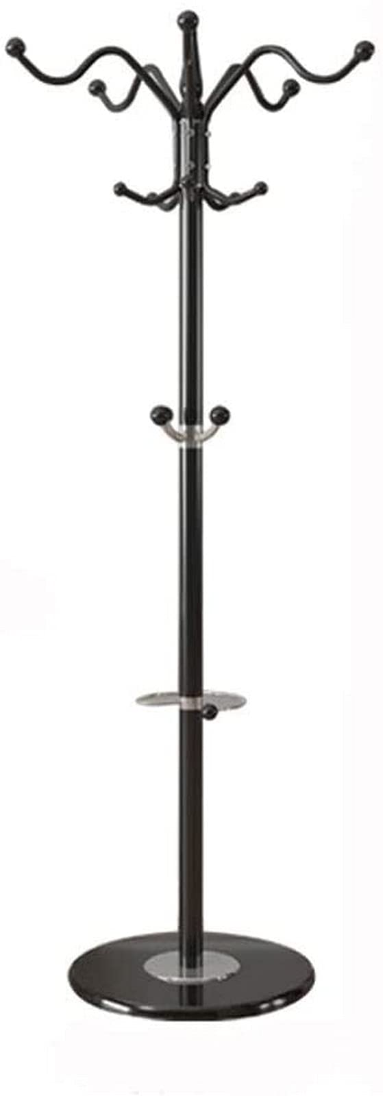 Appendiabiti in Metallo con 15 Ganci, Robusto, autoportante, con portaombrelli, Ideale per Camera da Letto, corridoio, Ufficio, Ingresso. Elegante Supporto in