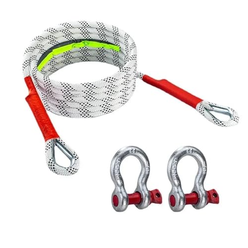 EGUIAS Corda di Traino per Auto Il Fuoristrada con Fune da Traino per Auto può trainare 20 tonnellate di Fune di Salvataggio, Molto affidabile e Resistente all'Usura(5m-5t)