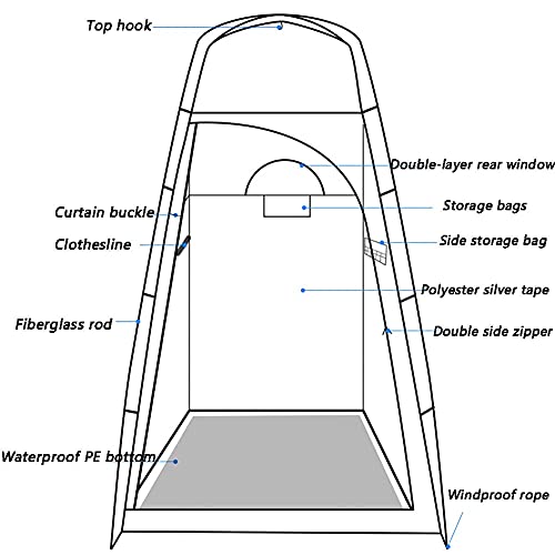 Cabine de douche mobile pour vestiaire de plage et sorties nature