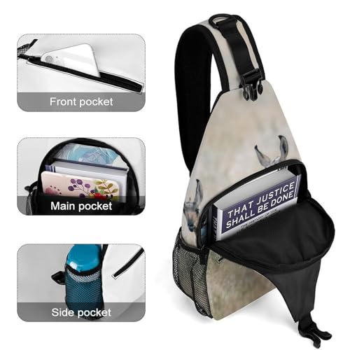 Pronghorn Antelope Sling Backpack Crossbody Bags with Pocket for Women And Men Chest Bag for Travel Hiking4