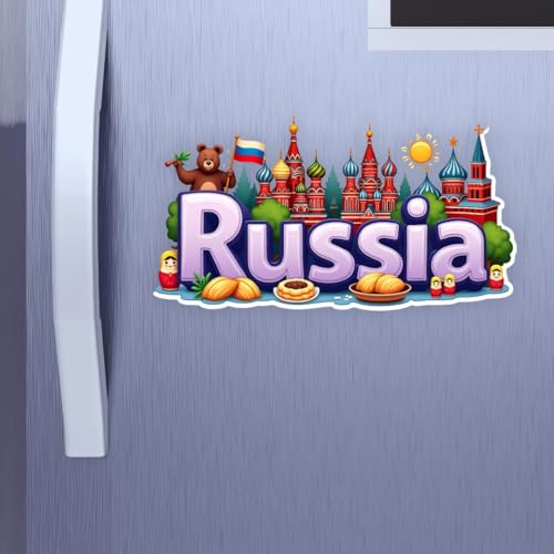 Image of Zesta Wooden Fridge Magnets Set | Refrigerator Decor Magnets for Kitchen | India Souvenir Fridge Magnet Collection | Wooden Magnet for Fridge Door Decoration (Russia)