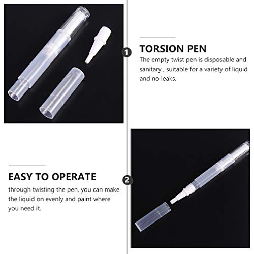 Beaupretty 6st Leere Wachstumsflüssigkeitsflasche Transparente Drehstifte Nagelhautölstifte Transparent Leerer Nagelölstift Leerer Make-up-behälter Plastik Pack Rotierender Stift Weiß Reisen – Bild 5