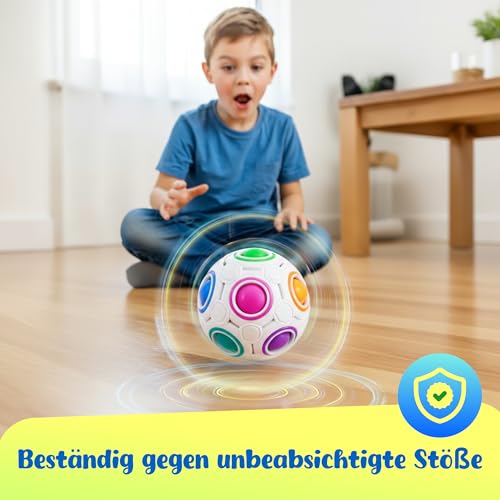 CUBIDI® Original Regenbogenball – Geschicklichkeitsspiel & Fidget Toy für Kinder und Erwachsene – 3D Kugellabyrinth Brainteaser, Anti Stress Spielzeug ab 4 Jahren