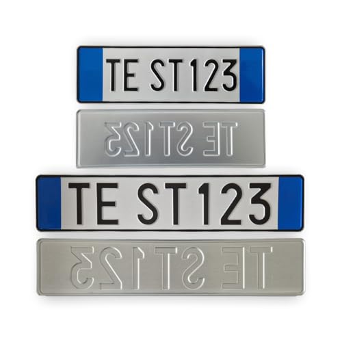 Targhe Decorative - Formato Modello Kit Completo - in Alluminio Catarifrangente con Lettere e Numeri in Rilievo Punzonati, Personalizzabili, Made in Italy
