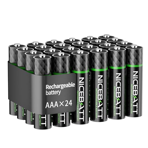 Image of NICEBATT Rechargeable AAA Batteries 1100mAh, Premium NiMH Triple A Battery Low Self Discharge -24 Count