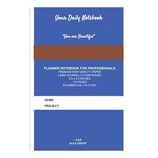 ALILE GROUP- Planner Notebook for Professional- Premium High Quality Paper Lined Journal (7.8 MM Ruled) 5.5 x 8.5 in 110 Pages- Brown: our Daily ... organizer for 3 months, Undated, 2020-2022