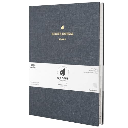 Stone Recipe Journal – 25 x 19 cm Waterproof Paper, 192...