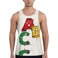 This Stencil Spray Abc 2xl Men'S Gym Tank Top Is Made From High-Quality Pique Fabric (100% Polyester). The Material Is Lightweight, Breathable, And Quick-Drying. It Does Not Shrink Or Fade After Washing, Maintaining Its Shape And Colour Over Time. Th...