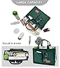 VogAphro Große Canvas-Tragetasche für Damen, Arbeitstasche mit Taschen, Laptop, Umhängetasche, Alltagstasche, Handtaschen für Reisen, New Upgrade Plus Forest Green, X-Large #4