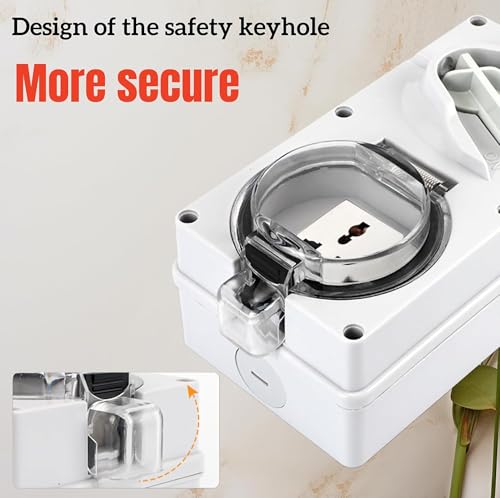Image of MX IP66 Waterproof Outdoor Socket Box with Isolation Switch | 250V 13A Universal Socket | Dustproof Weatherproof 2 Module Modular Wall Box | for Garden, Patio & Outdoor Use