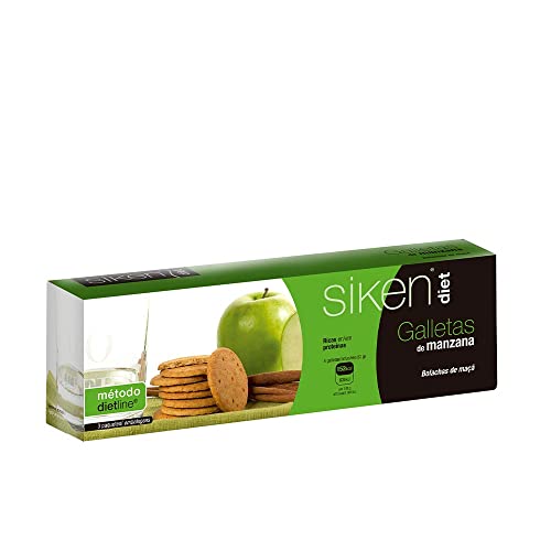 Siken Diet - Galletas De Manzana Para Ayudarte A Cuidar Tu Peso, Ricas En Proteínas, Ideal Para Desayunar O Merendar - Caja Con 3 Sobres De 5 Galletas, 37.5 G