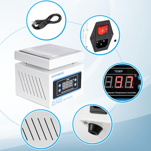 Image of 110V 360W Soldering Hot Plate, Electric Hot Plate, LED Microcomputer Electric Preheat Soldering Station Welder Hot Plate Rework Heater Lab 100X100mm (3.94 * 3.94in) Plate