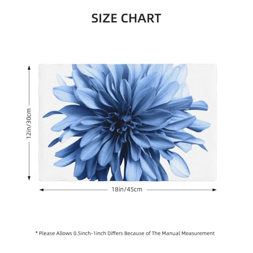 Sets de table lin dahlia bleu double couche de qualité supérieure 45x30 cm
