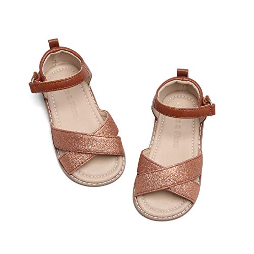 Image of Felix & Flora Toddler Girl Sandals - Flower Girl Dress Shoes Open Toe Little Kid Flats