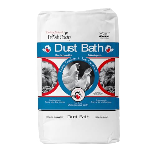 Progressive Planet Fresh Coop Dust Bath 20lbs - Food-Grade Diatomaceous Earth & Calcium Montmorillonite Clay - Supports Healthy Feathers Reduces Boredom & Encourages Natural Dust Bathing