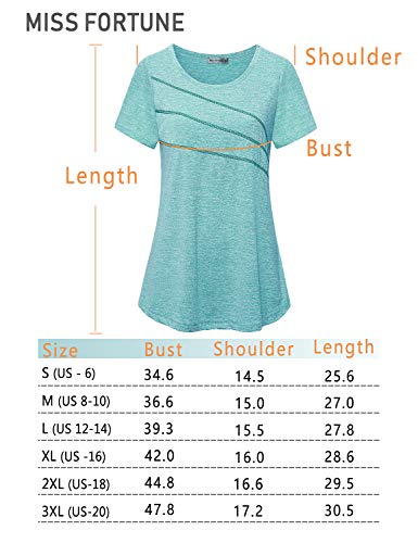 Miss Fortune Sports Short Sleeve Tops For Womens Workout Tshirts Loose Fit Ladies Plus Size Exercise Shirts To Wear With Leggings Solid Athletic Top Wicking Yoga Outfits Funny Biking 2X thumb #5