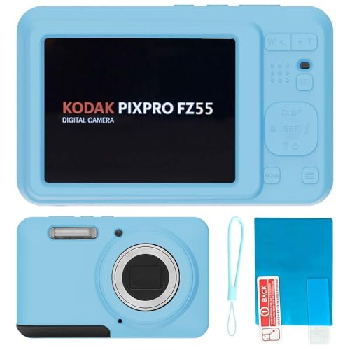 Funda de silicona para cámara Kodak PIXPRO FZ55 color azul miniatura 1