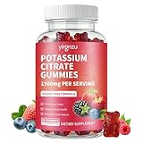 yirgnzu Potassium Citrate Gummies 1500mg, Potassium Supplement for Women & Men, Support Leg Cramps & Muscle Health, Vegan, Mixed Berry Flavor 60 Count