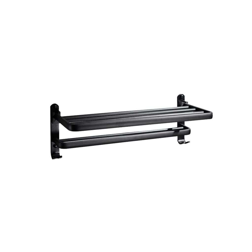 JvFbjLF Space Aluminum Bathroom Towel Rack Bathroom Wall Mounted Folding Towel Hangers Bathroom Storage Rack(40cm)
