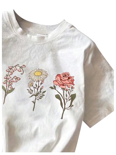Image of WDIRARA Girl's Strawberry T Shirt Graphic Tee Cute Crewneck Short Sleeve Top
