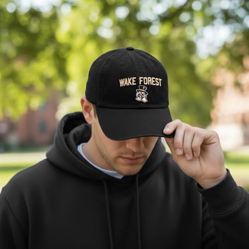 Gorra bordada Desert Cactus Wake Forest ajustable negra miniatura 5