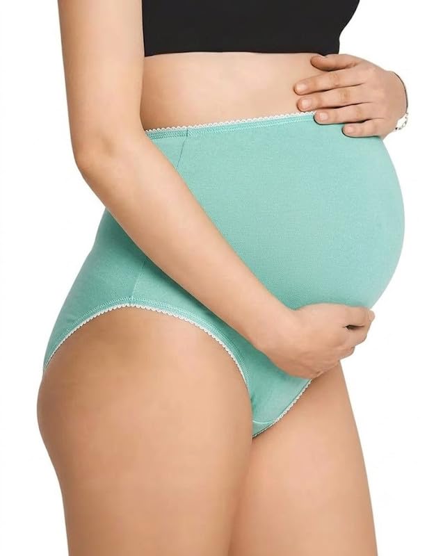 Women's Maternity High Waist Underwear Pregnancy Soft Seamless Maternity Underwear Over Bump Pack of 1 (Multicolor)-image-22